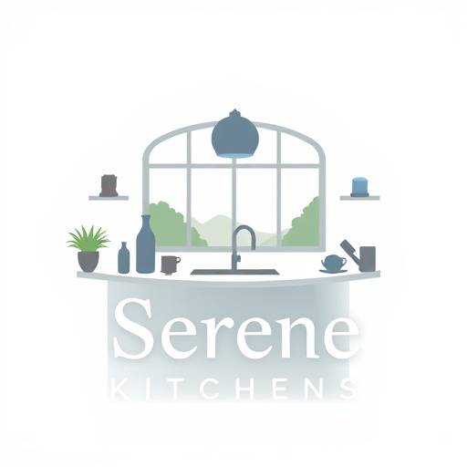 Serene Kitchens Logo: A stylized image of a calm kitchen scene.